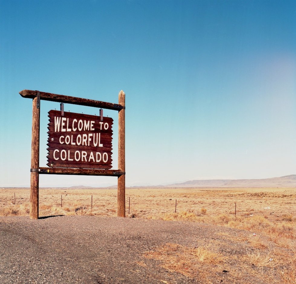 Colorado sign against blue sky