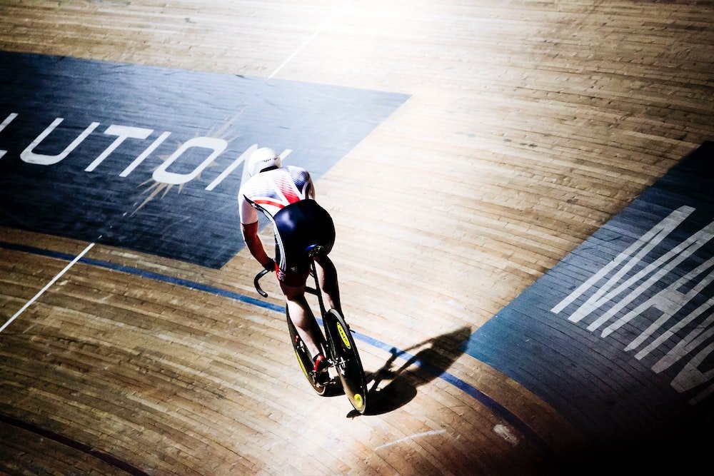 Great Britain Olympic cyclist on track